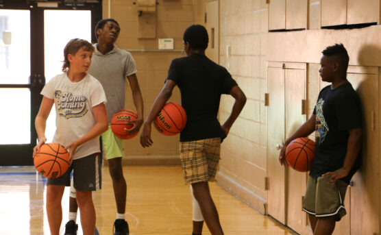 basketball camp students